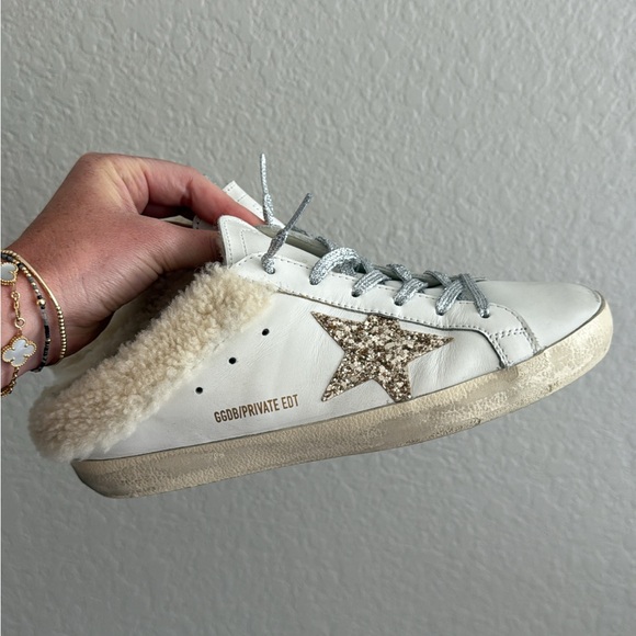 Golden Goose White Sneakers with Gold Star - Picture 1 of 4